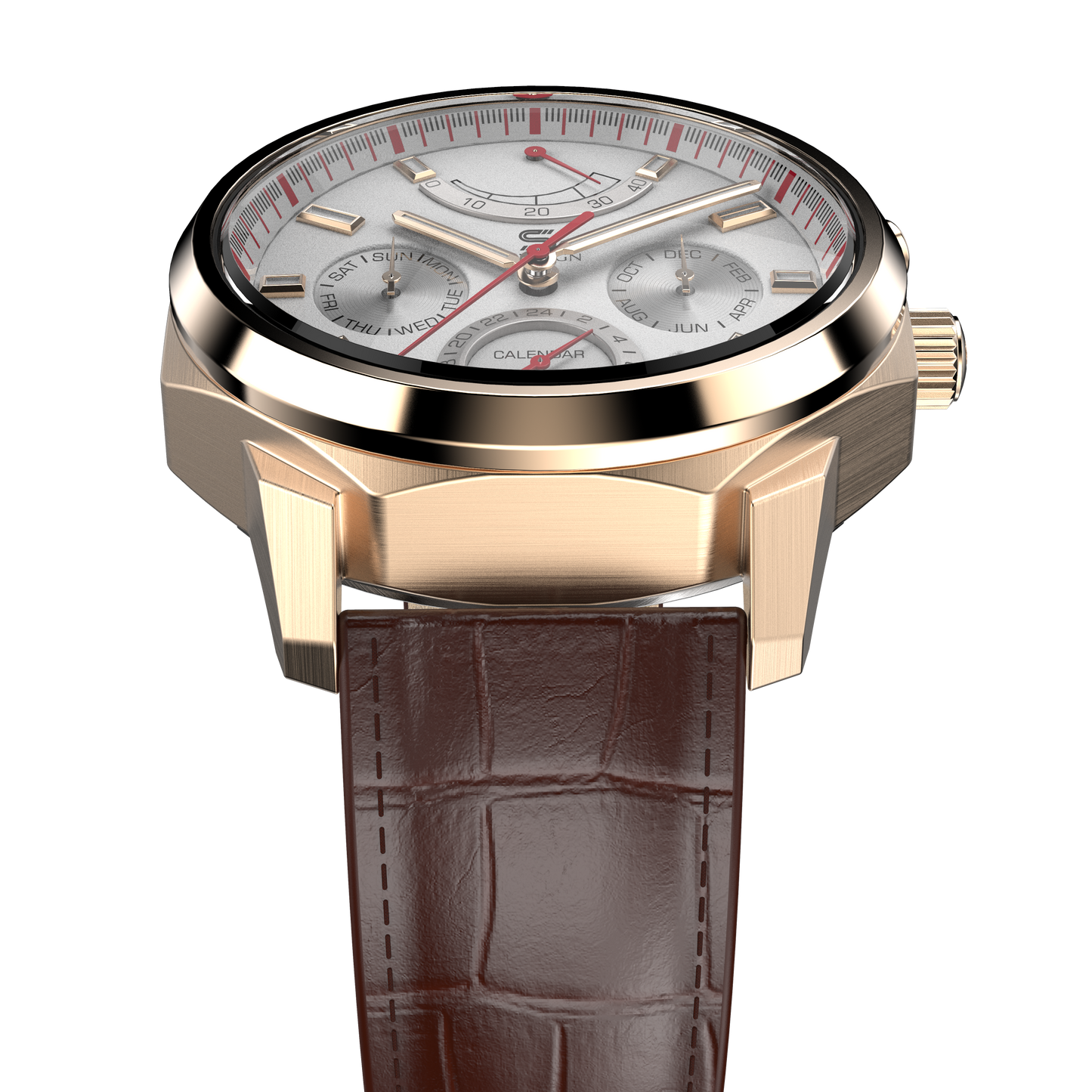 SOVRYGN Calendar Rose white wristwatch for men