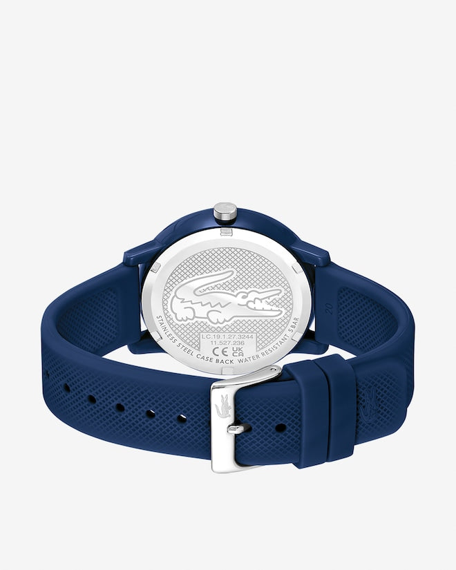Lacoste.12.12 Montre bracelet en silicone bleu pour hommes Lacoste.12.12 2011172