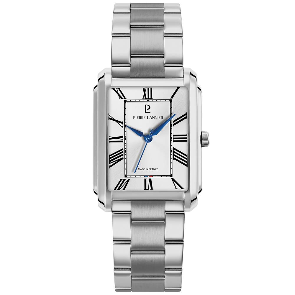 PIERRE LANNIER Men Quartz Watch EMPIRE Sunray Silver Dial Silver Stainless steel 20MM Strap 213F121
