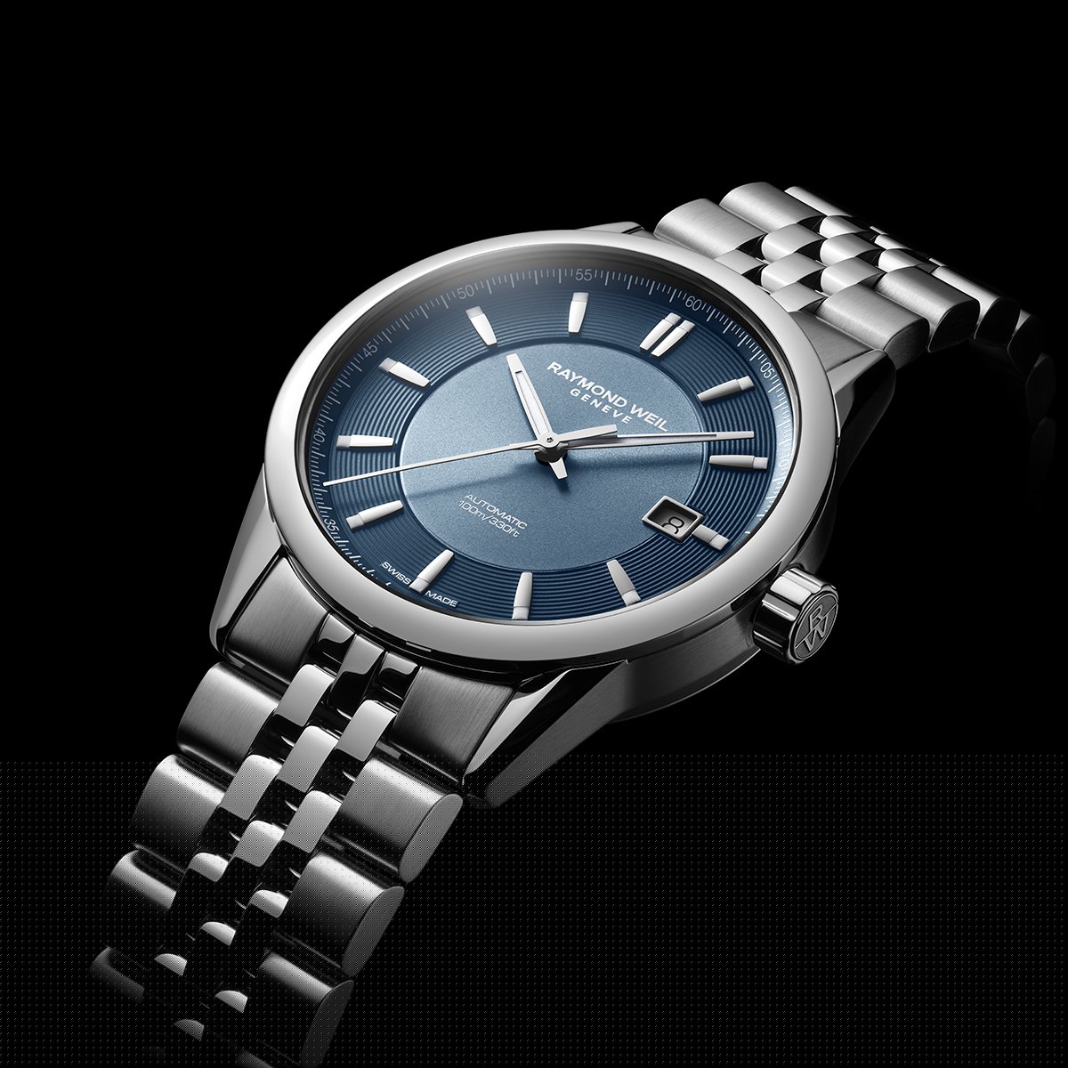Raymond Weil Freelancer 男士自动蓝色表盘不锈钢表链 2771-ST-50051
