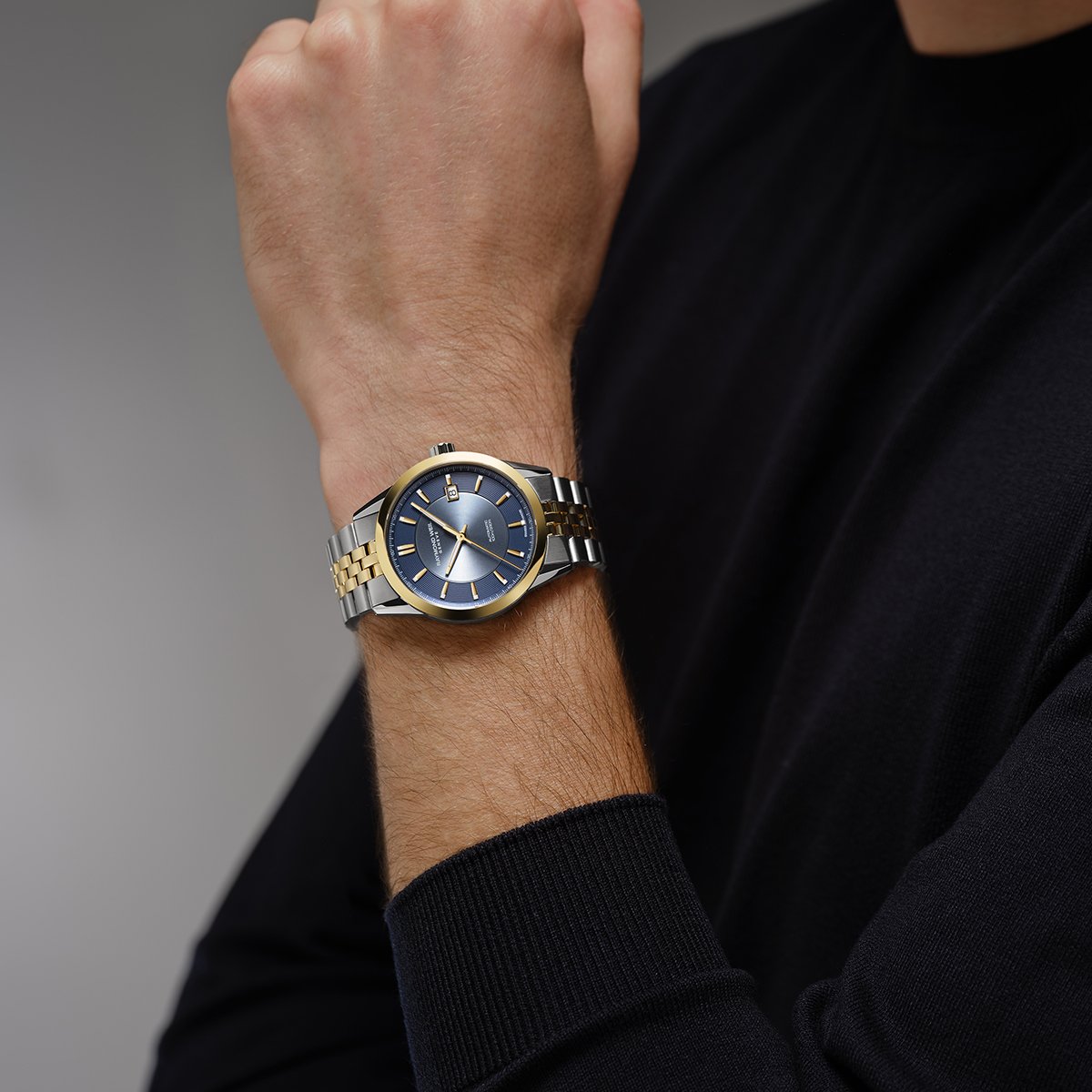 Raymond Weil Freelancer 男士自动蓝色表盘不锈钢双色手链 2771-STP-50051