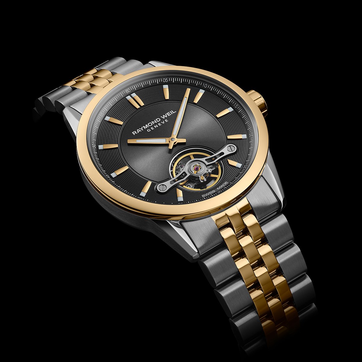 Raymond Weil Freelancer 男士自动灰色表盘双色手链 2781-STP-60051