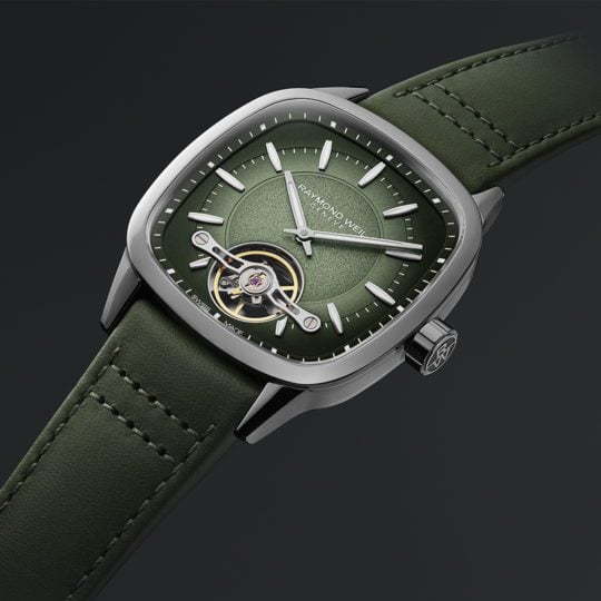 Raymond Weil Freelancer Calibre RW1212 男士自动绿色皮革表带 2790-STC-52051