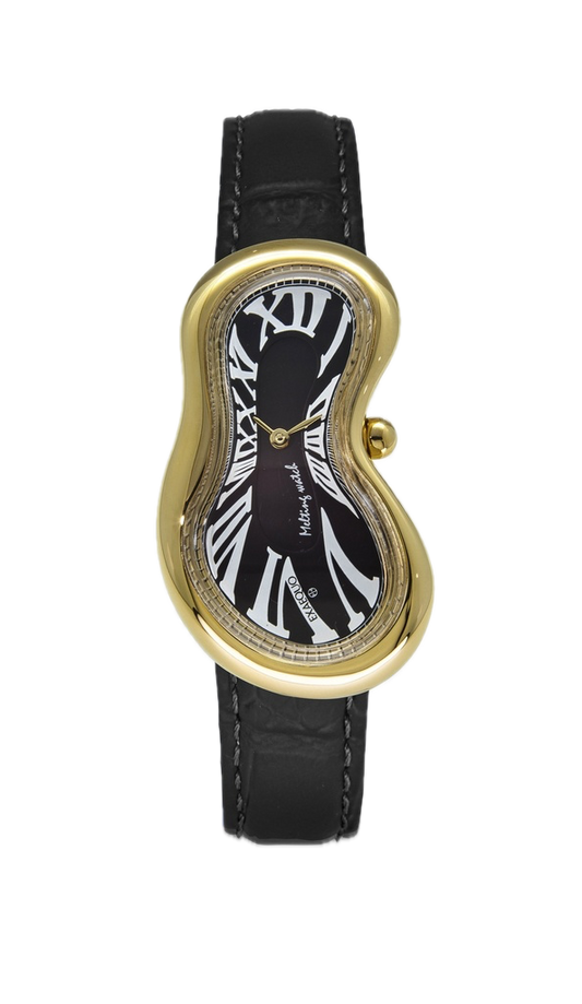 Exaequo Melting Watch SS PVD Gold, Black Dial