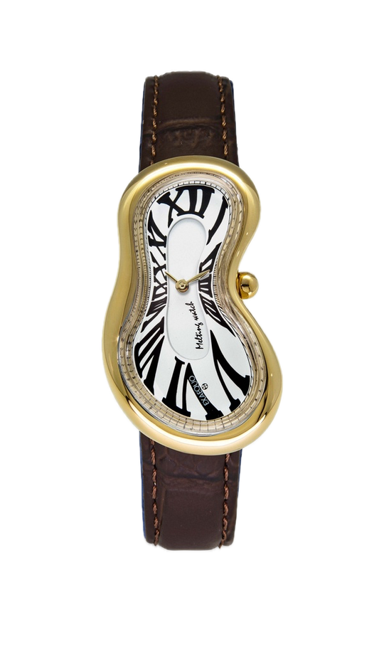 Exaequo Melting Watch SS PVD Gold, White Dial