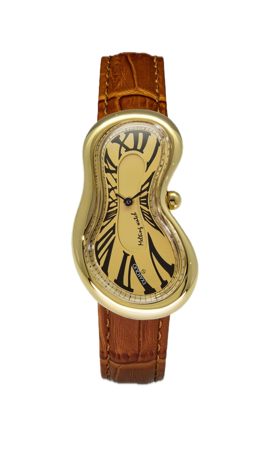 Exaequo Melting Watch SS PVD Gold, Gold Yellow Dial