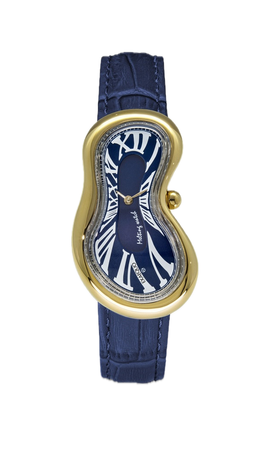 Exaequo Melting Watch SS PVD Gold, Dark Blue Dial