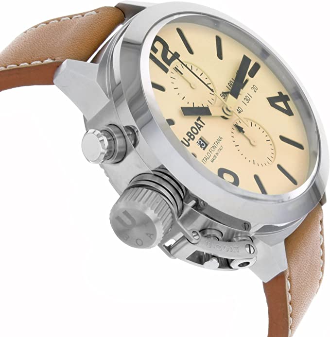 U-BOAT Classico 米色/皮革 Ø50 mm 7433/A