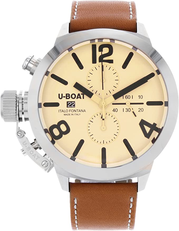 U-BOAT Classico 米色/皮革 Ø50 mm 7433/A