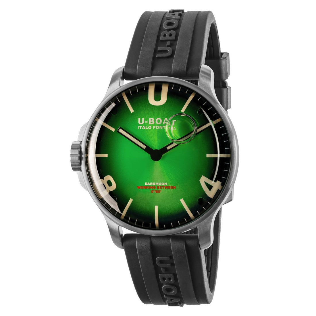 U-BOAT Montre Concentré sur Darkmoon Vert Ss Soleil 44mm Quartz Vert Acier 8702-B