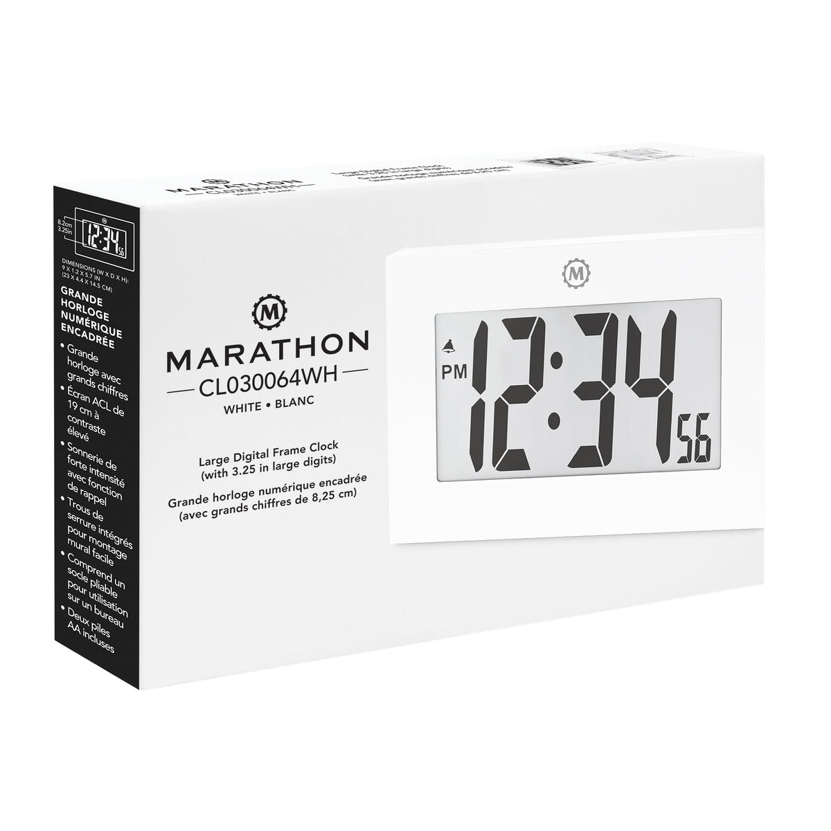 Marathon Clock, Large LCD display, white color (5/10)
