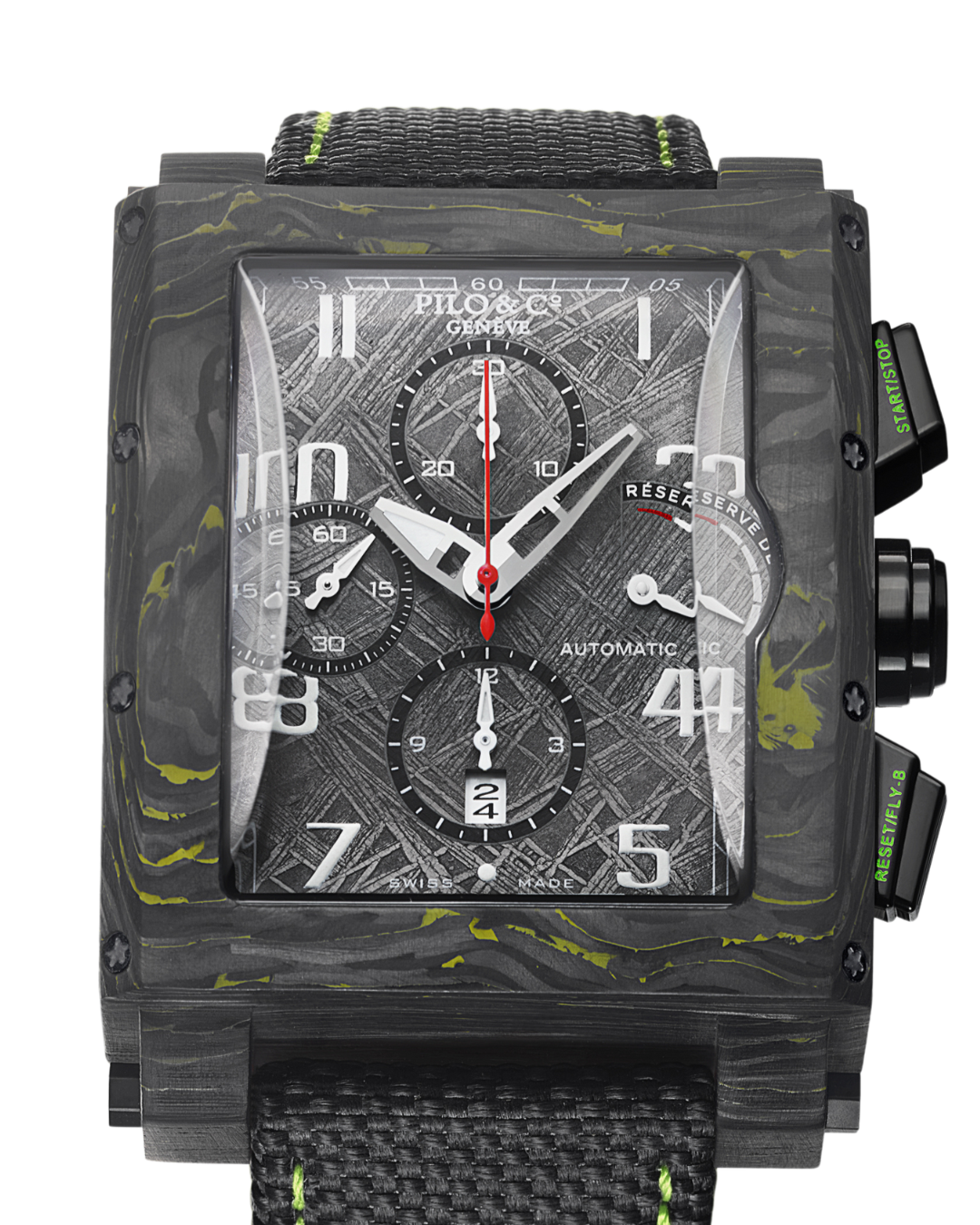 Meteorite square carbon fiber watch Pilo & Co