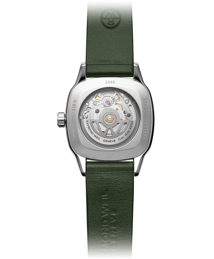 Raymond Weil Freelancer 女士自动绿色表盘皮带 2490-SCS-52051
