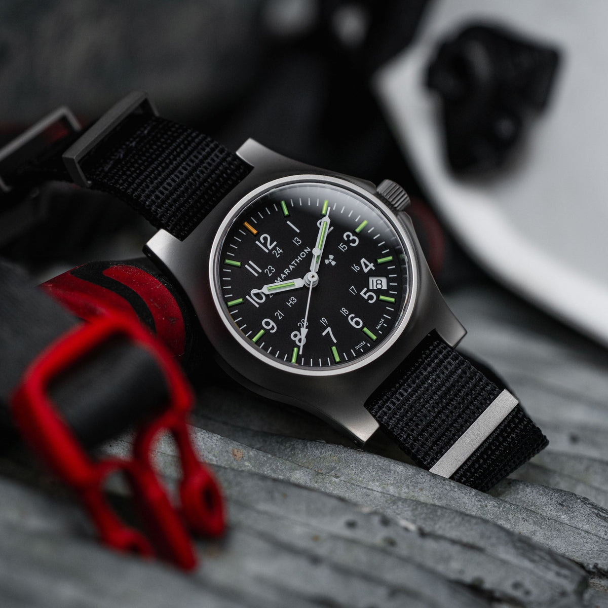 Marathon 36mm Officer's Quartz w/ Date (GPQ-D) on Nylon DEFSTAN