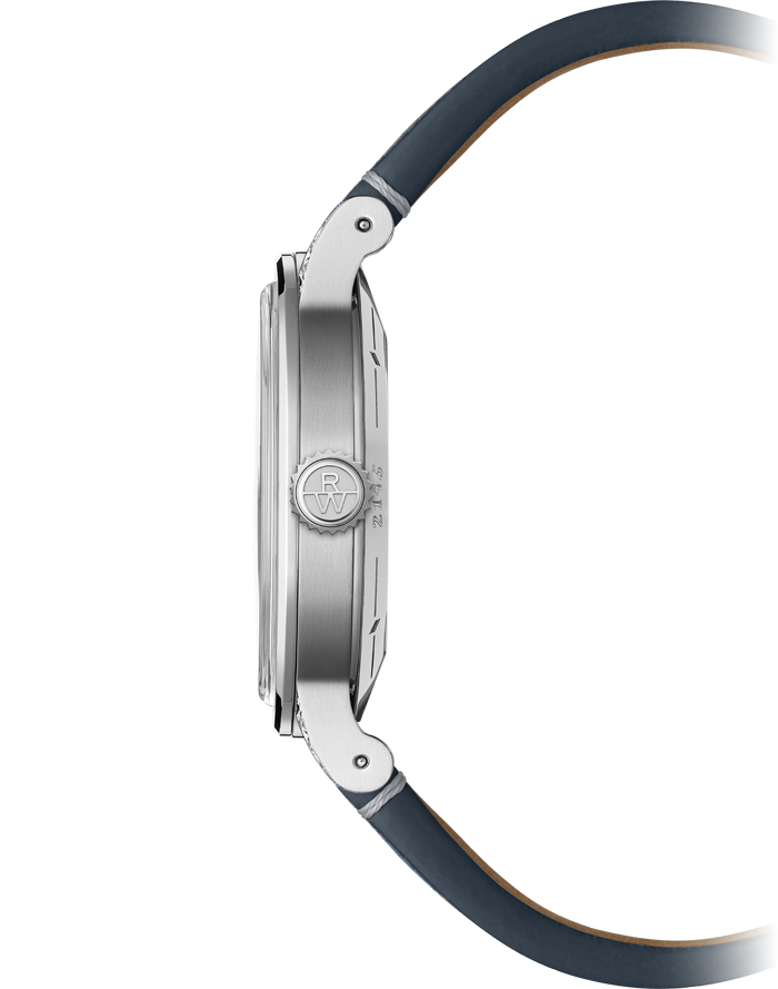 Raymond Weil Millesime 女士自动月相牛仔蓝色表盘皮革表带 2145-SCS-05511
