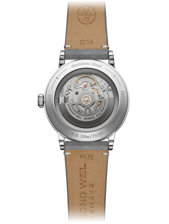 Raymond Weil Millesime男士自动机械月相银色表盘皮革表带2945-STC-65001