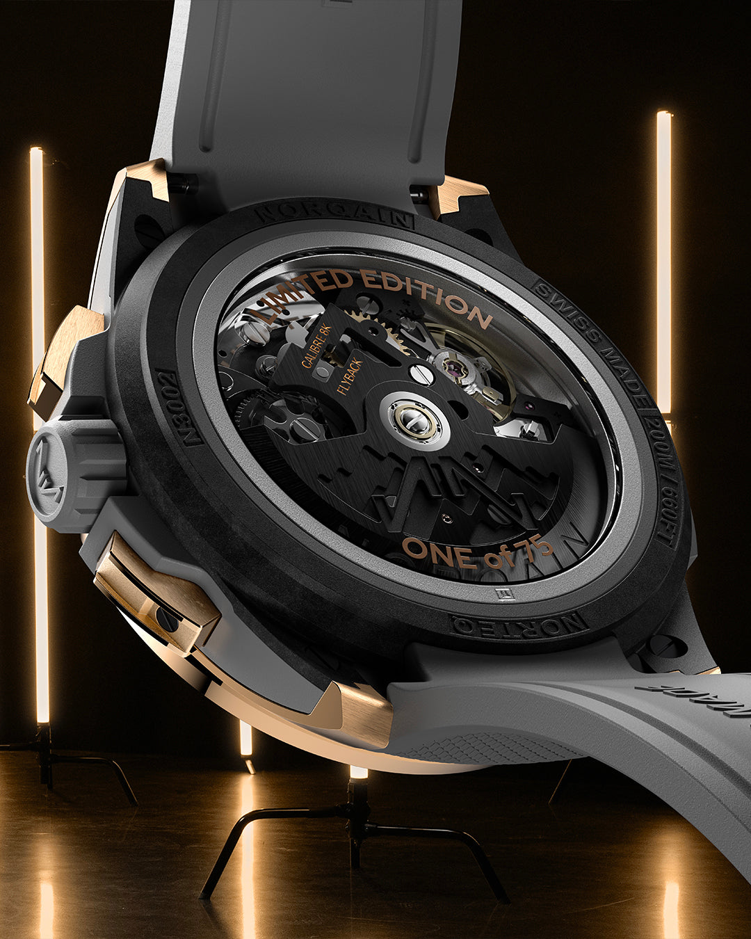 NORQAIN Wild ONE Skeleton Chrono Red Gold Limited Edition N3002.40G01.B01