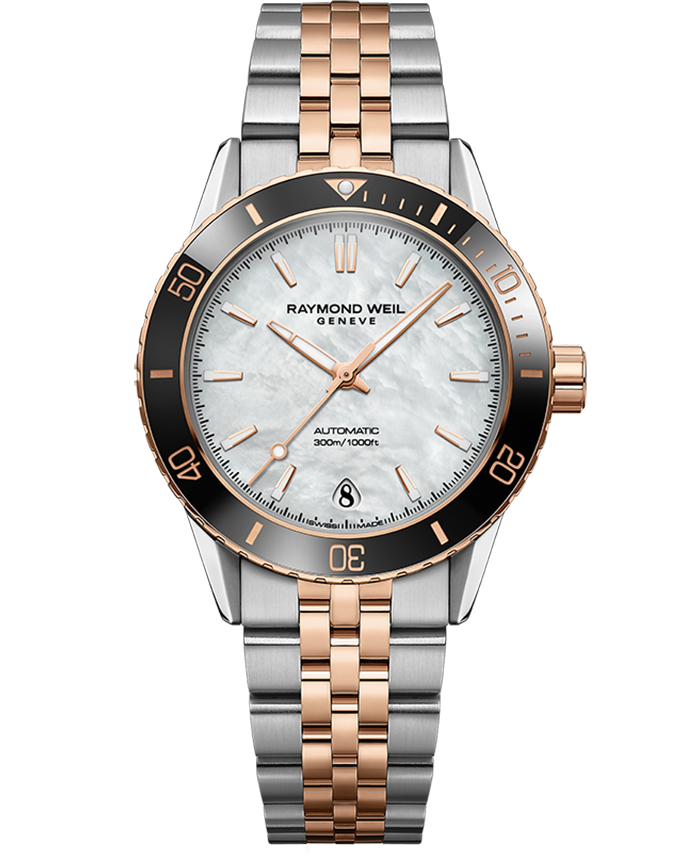 Raymond Weil Freelancer Men's Automatic MOP Dial Two-Toned Bracelet Watch, 36mm (2755-S51-97001)