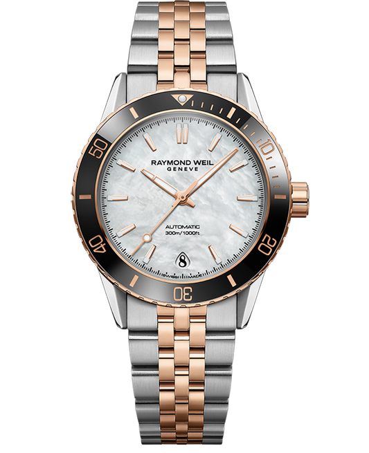 Raymond Weil Freelancer Men's Automatic MOP Dial Two-Toned Bracelet Watch, 36mm (2755-S51-97001)