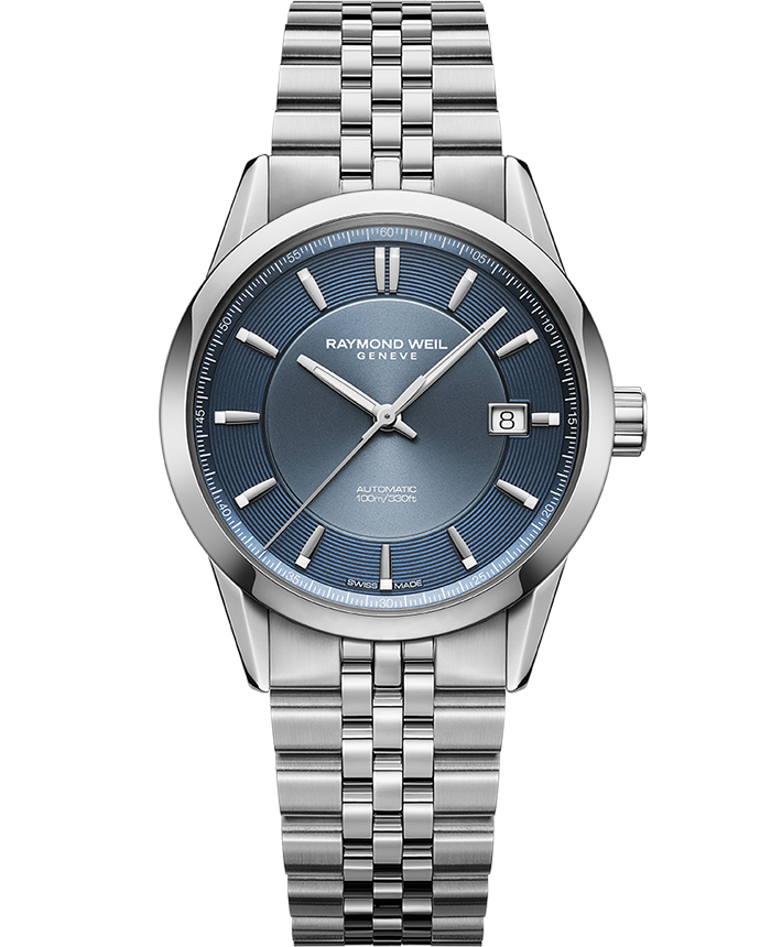 Raymond Weil Freelancer Men's Automatic Blue Dial Stainless Steel Bracelet Watch, 38 mm (2771-ST-50051)