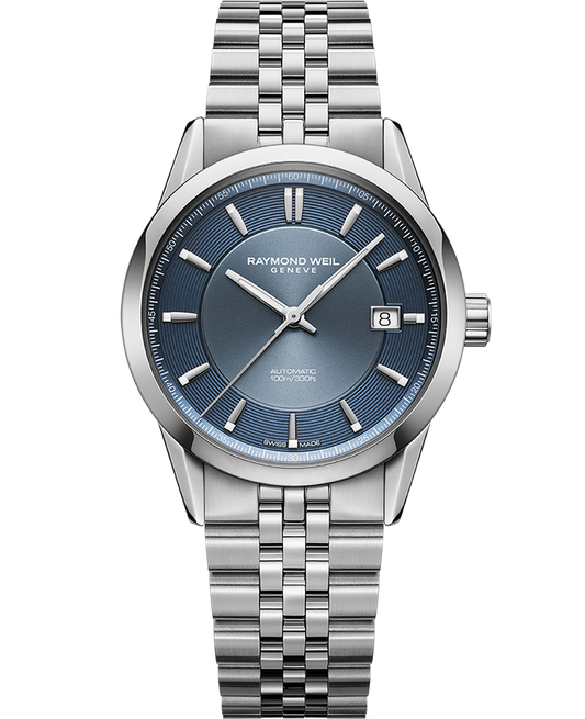 Raymond Weil Freelancer Men's Automatic Blue Dial Stainless Steel Bracelet Watch, 38 mm (2771-ST-50051)