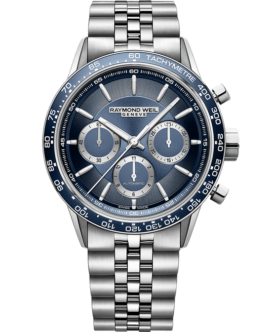 Raymond Weil Freelancer Men's Automatic Chronograph Blue Dial Watch, 43 mm (7741-ST3-50022)