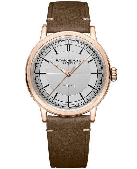 Raymond Weil Millesime Automatic Men's Brown Leather Strap Watch, 39.5 mm (2925-PC5-65001)
