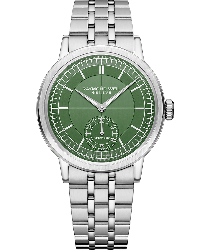 Raymond Weil Millesime Men's Automatic British Racing Green Dial Bracelet Watch, 39.5mm (2930-ST-52001)