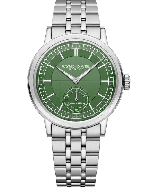 Raymond Weil Millesime Men's Automatic British Racing Green Dial Bracelet Watch, 39.5mm (2930-ST-52001)