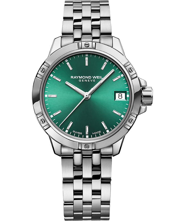 Raymond Weil Tango Men's Quartz Green Dial Bracelet Watch, 30mm (5960-ST-52051)