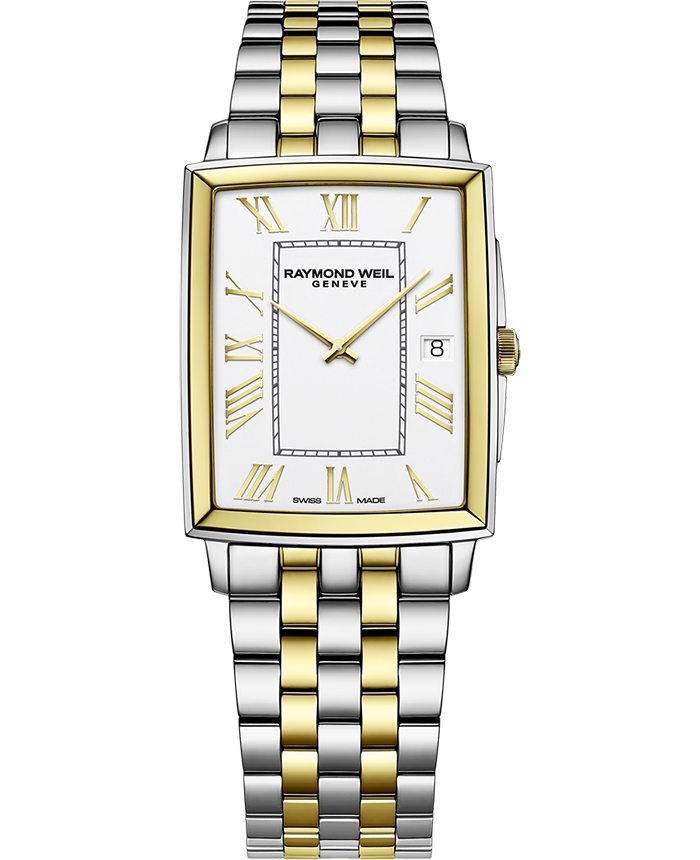 Raymond Weil Toccata Classic Rectangular Stainless Steel White Dial Stainless Steel Bracelet Watch 37.25 x 29.60 mm (5425-STP-00308)