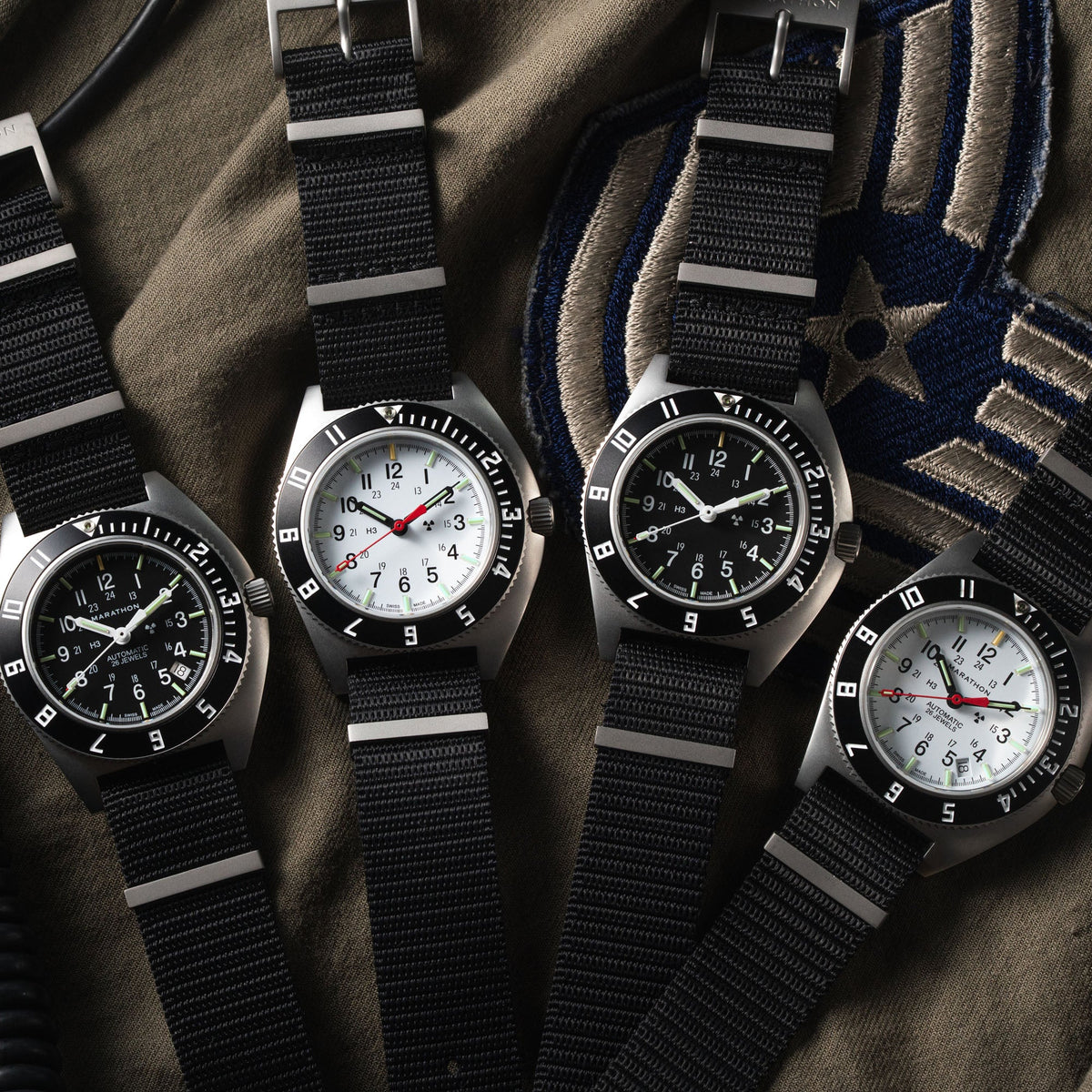 Marathon 41mm Arctic Steel Navigator w/ Date Automatic (Arctic SSNAV-D Auto) on Nylon DEFSTAN