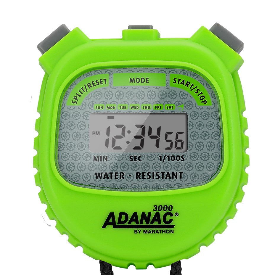 Marathon ADANAC® 3000 Digital Stopwatch Timer - Neon Green