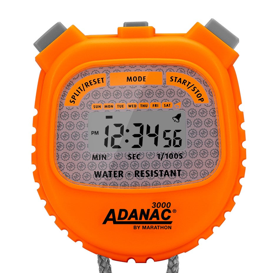 Marathon ADANAC® 3000 Digital Stopwatch Timer - Neon Orange