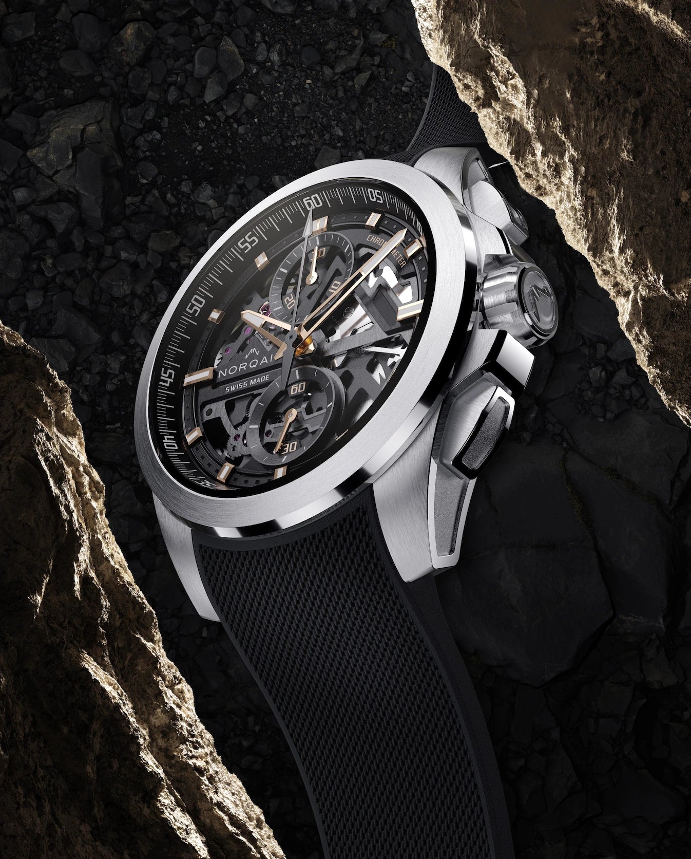 NORQAIN Independence Skeleton Chrono 42mm N3200.40S02.B01.R01