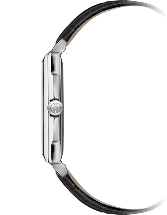 Raymond Weil Toccata 男士经典矩形不锈钢白色表盘黑色皮革 5425-STC-00300
