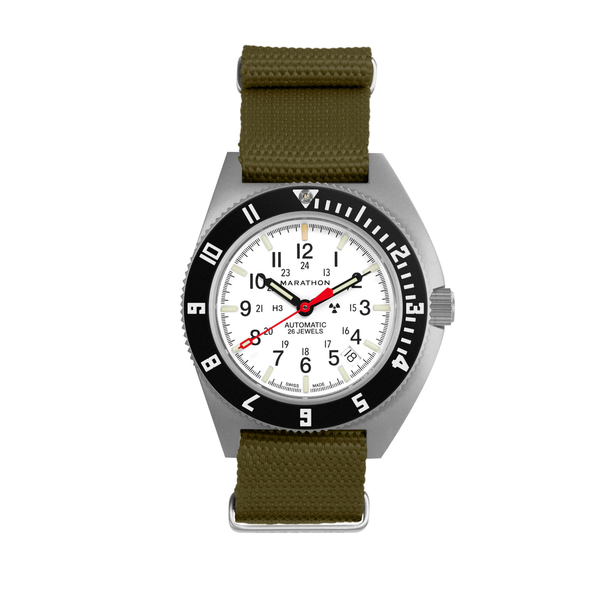 Marathon 20MM Nylon Canvas DEFSTAN Strap - Parkerized Hardware Olive