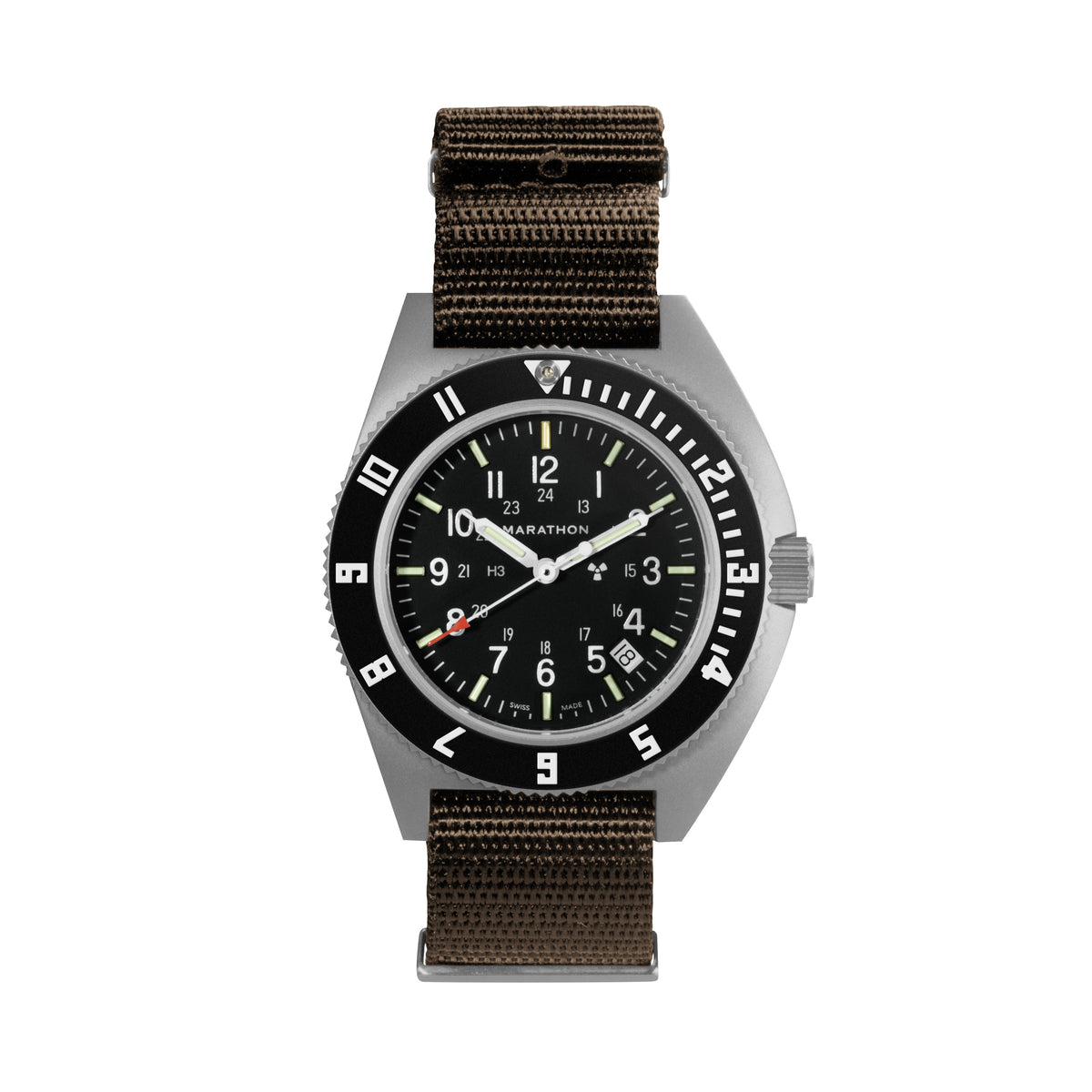 Marathon Nylon DEFSTAN Strap with Parkerized Hardware, 20mm, Sage Green