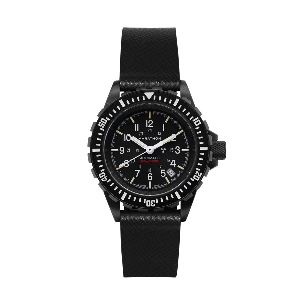 Marathon 2-Piece Leather Strap, 20mm, Black, Anthracite Hardware