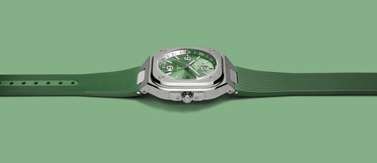 BR-05 GMT GREEN STEEL: BELL & ROSS'S URBAN GMT WATCH