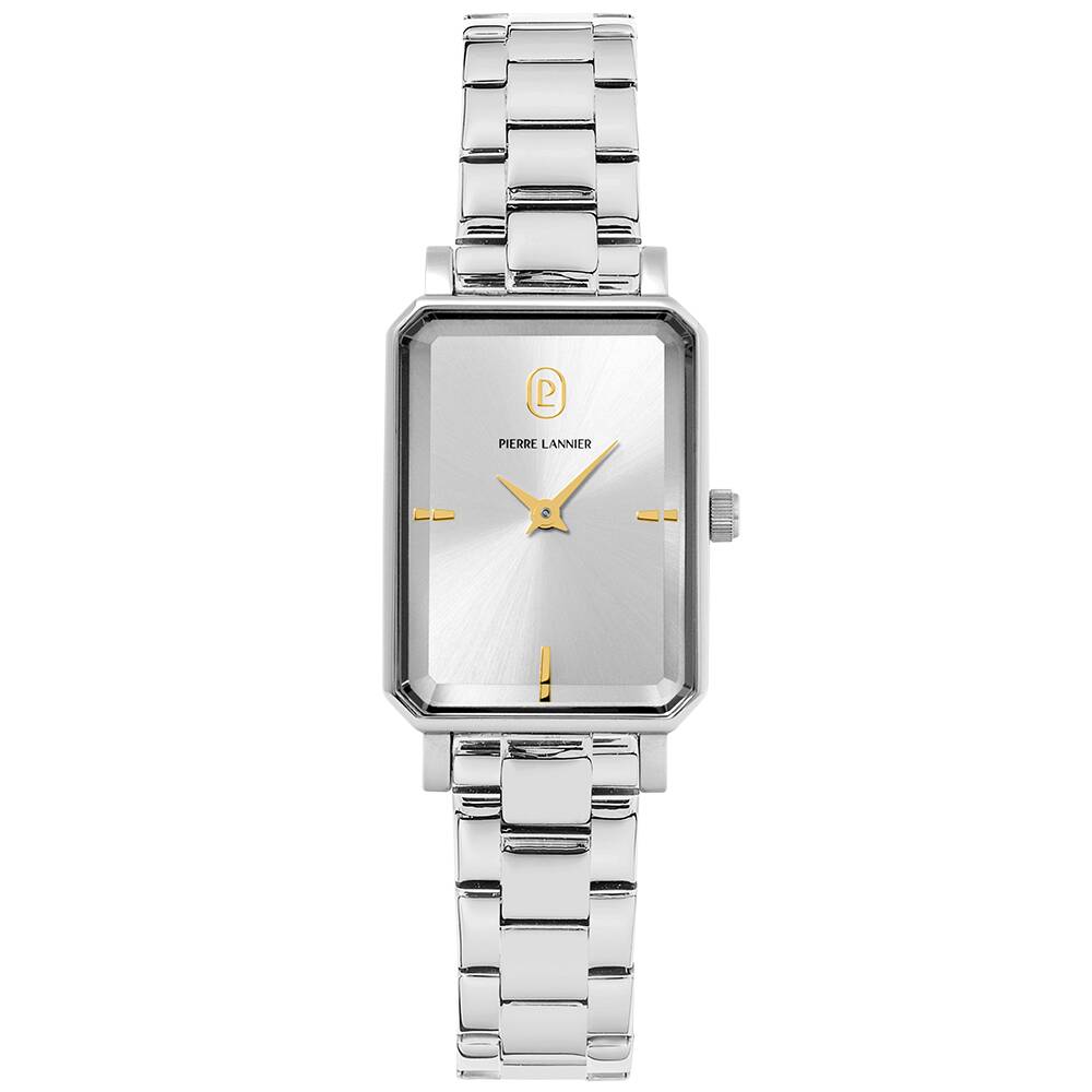 PIERRE LANNIER Ladies Quartz Watch ARIANE Sunray Silver Dial 0MM Strap 005P621