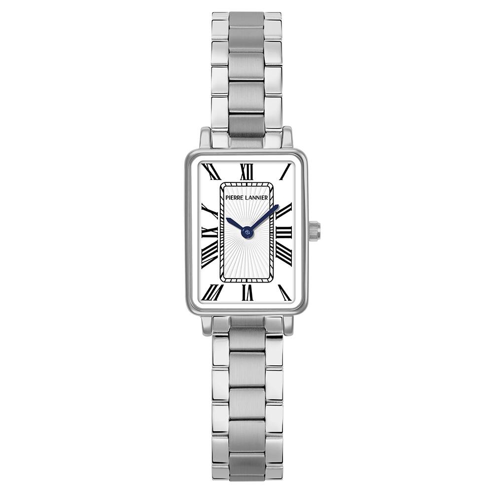 PIERRE LANNIER Ladies Quartz Watch ARIANE White Dial Silver Stainless steel 12MM Strap 051J601