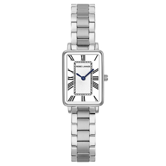 PIERRE LANNIER Ladies Quartz Watch ARIANE White Dial Silver Stainless steel 12MM Strap 051J601