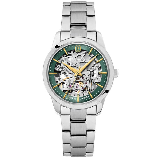 PIERRE LANNIER Ladies Automatic Watch THEA Sunray Green Dial Silver Stainless steel 18MM Strap 143H671