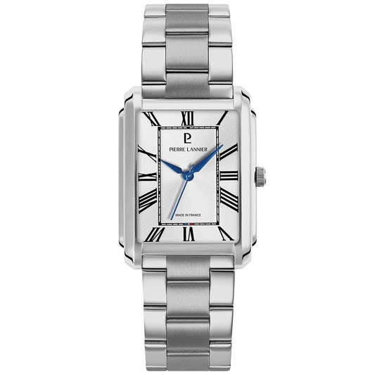 PIERRE LANNIER Men Quartz Watch EMPIRE Sunray Silver Dial Silver Stainless steel 20MM Strap 213F121