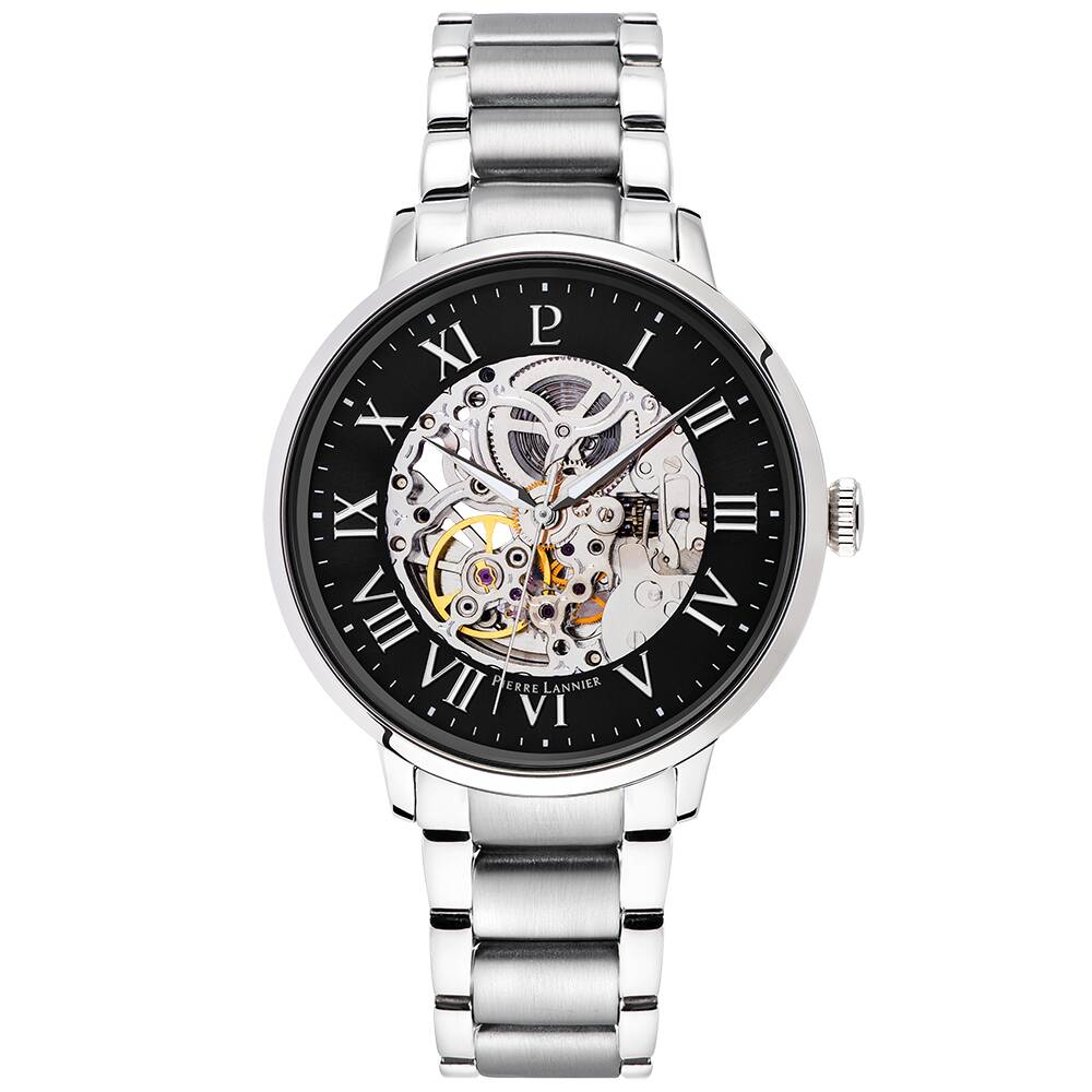 PIERRE LANNIER Men Automatic Watch AUTOMATIC Black Dial Silver Stainless steel 20MM Strap 317B131