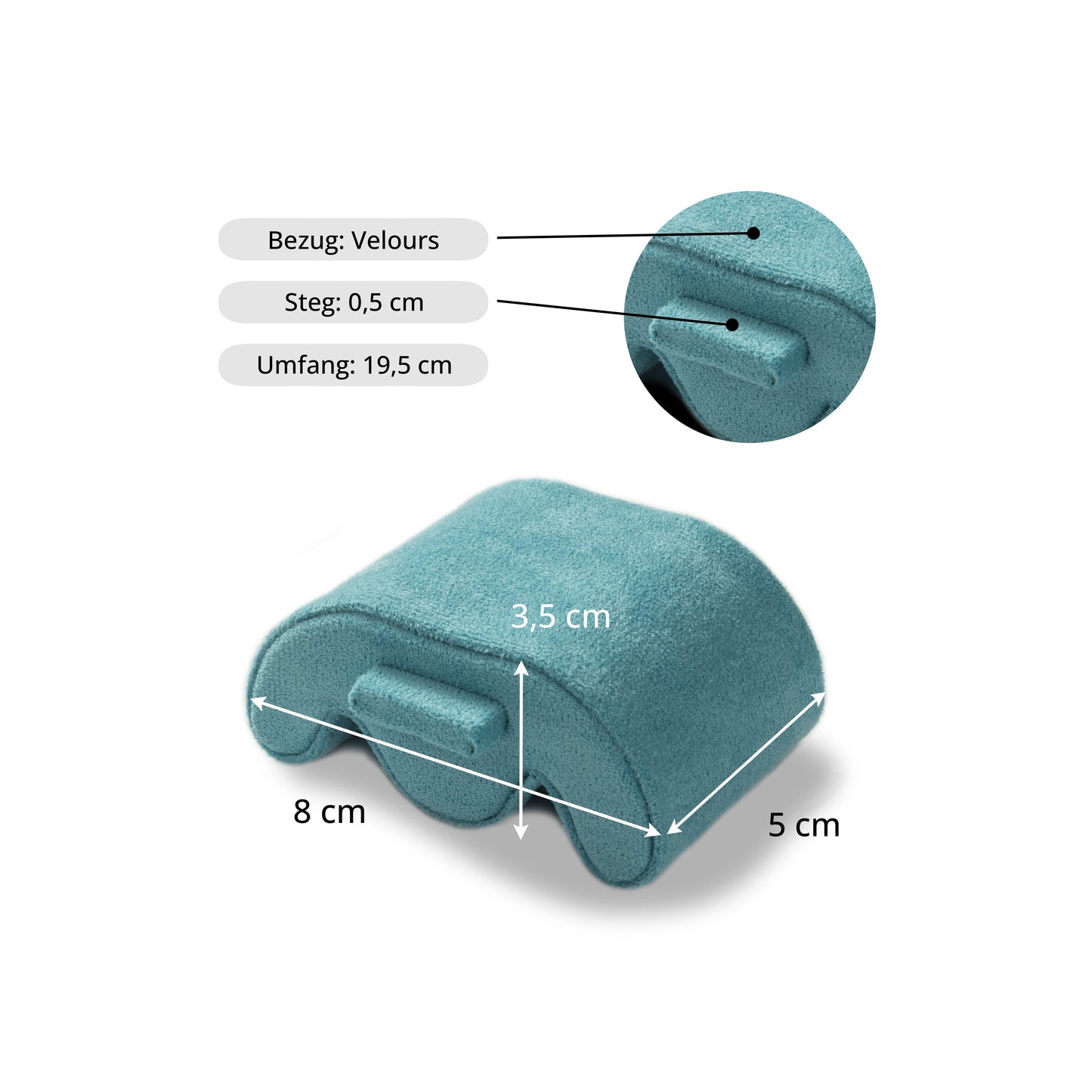 Charles Single Watch Roll Black & Turquoise