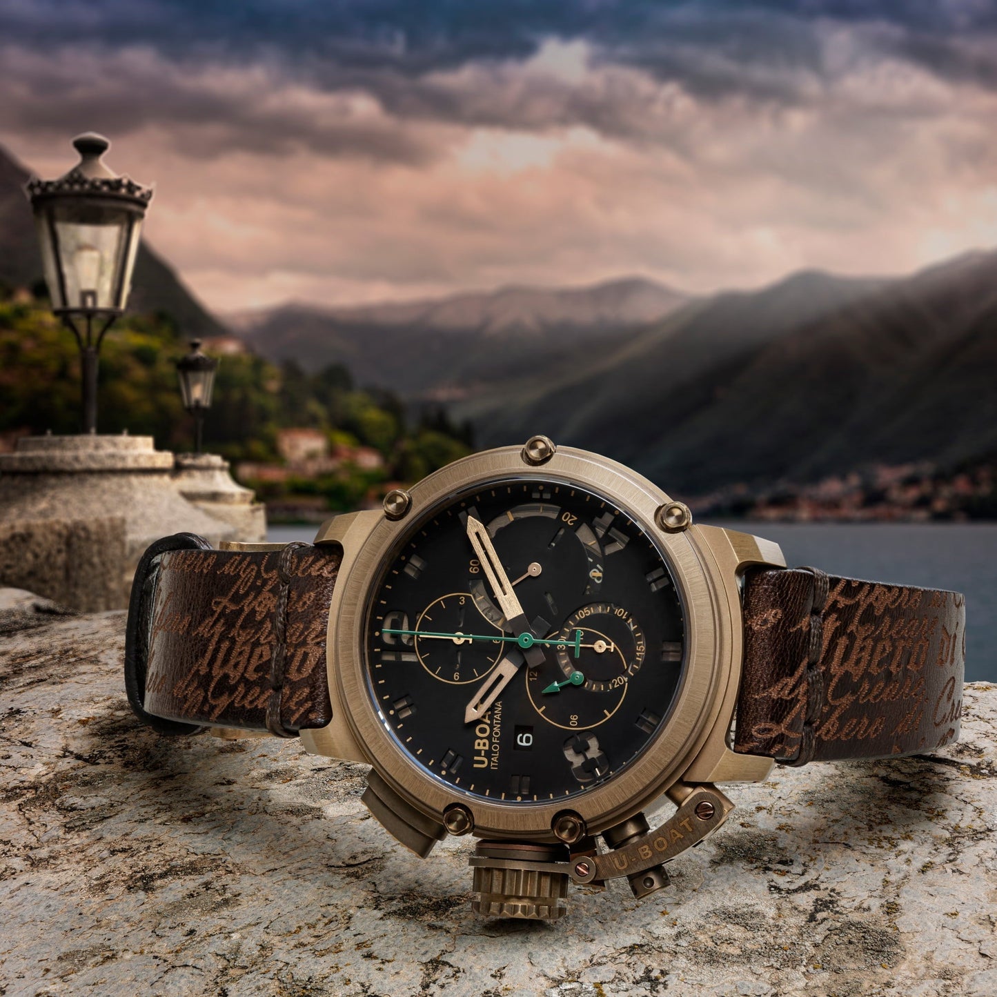 U-BOAT CHIMERA SAPPHIRE GREEN CHRONO BRONZE CODE 8526