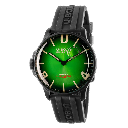 U-BOAT DARKMOON 44MM EMERALD GREEN IPB/RUBBER STRAP '8698