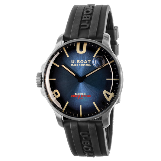 U-BOAT DARKMOON 44MM IMPERIAL BLUE SS/RUBBER STRAP '8704